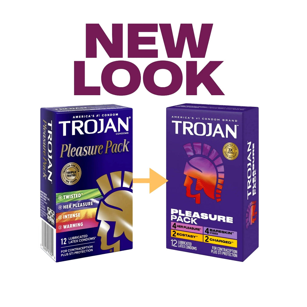 Trojan Pleasure Pack Condoms 12 Pack