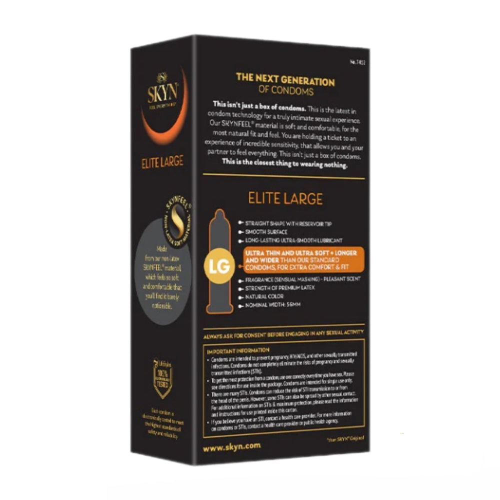 Skyn Elite Large condoms packaging on a white background