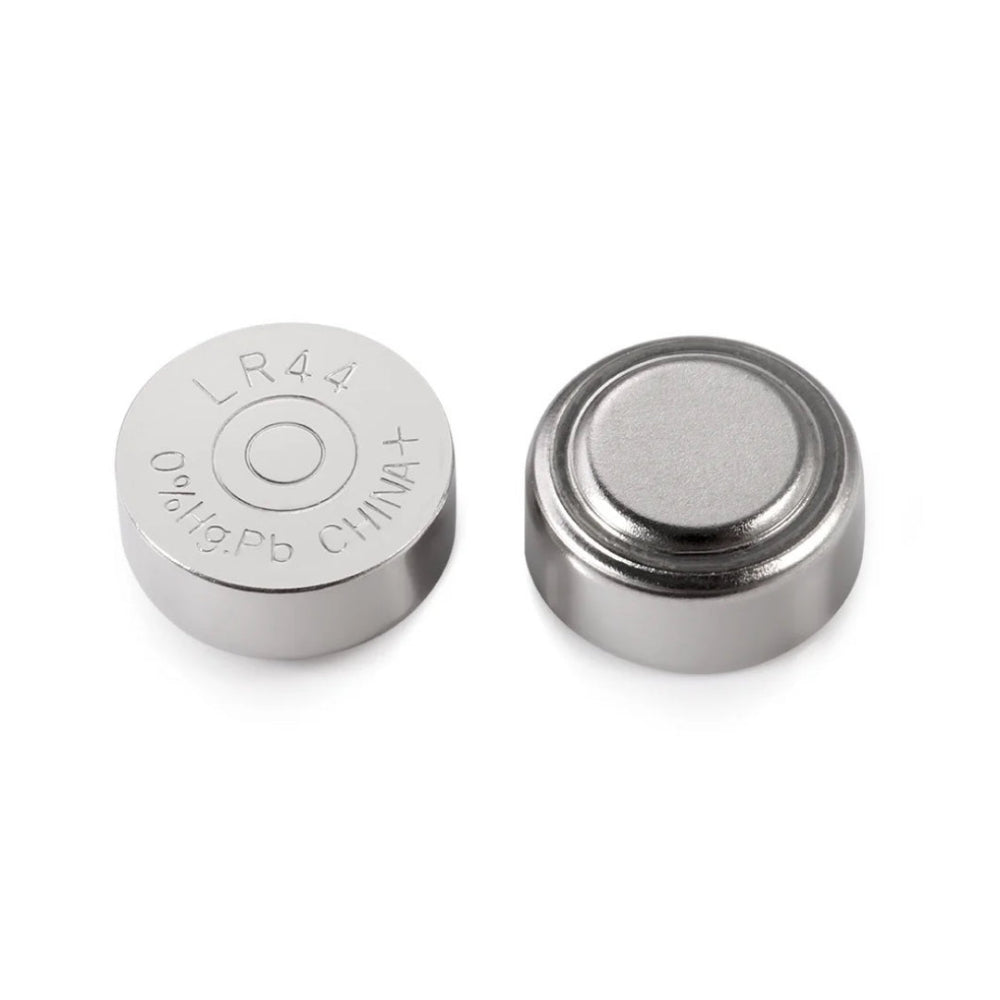Two silver batteries on a white background