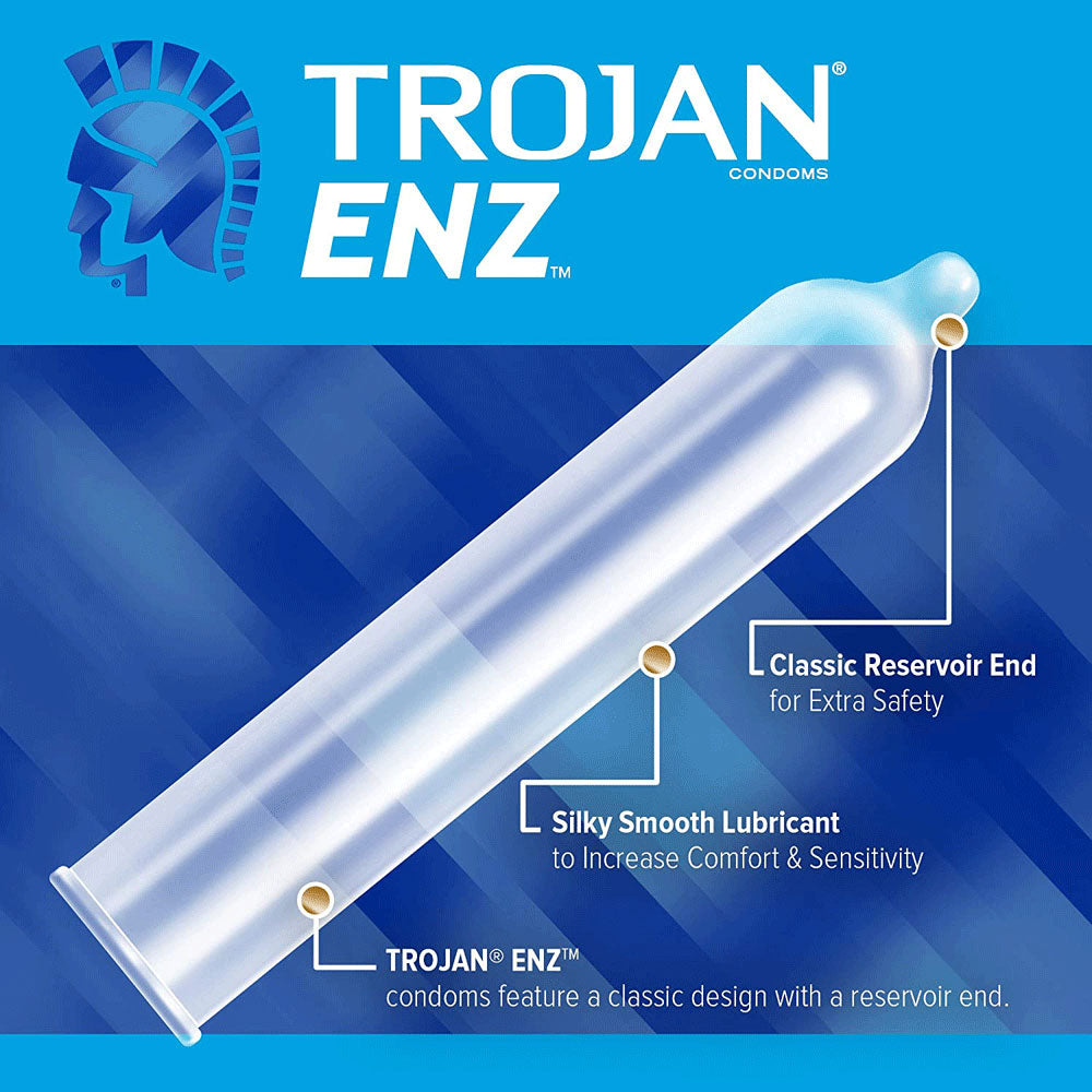 Show the Trojan Enz Condom out of it's wrapper.