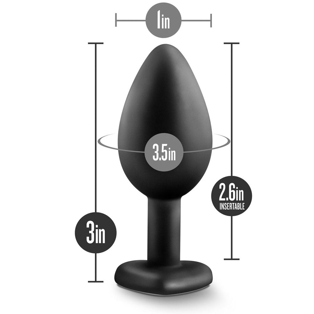 Temptasia Bling Silicone Butt Plug Small - Black