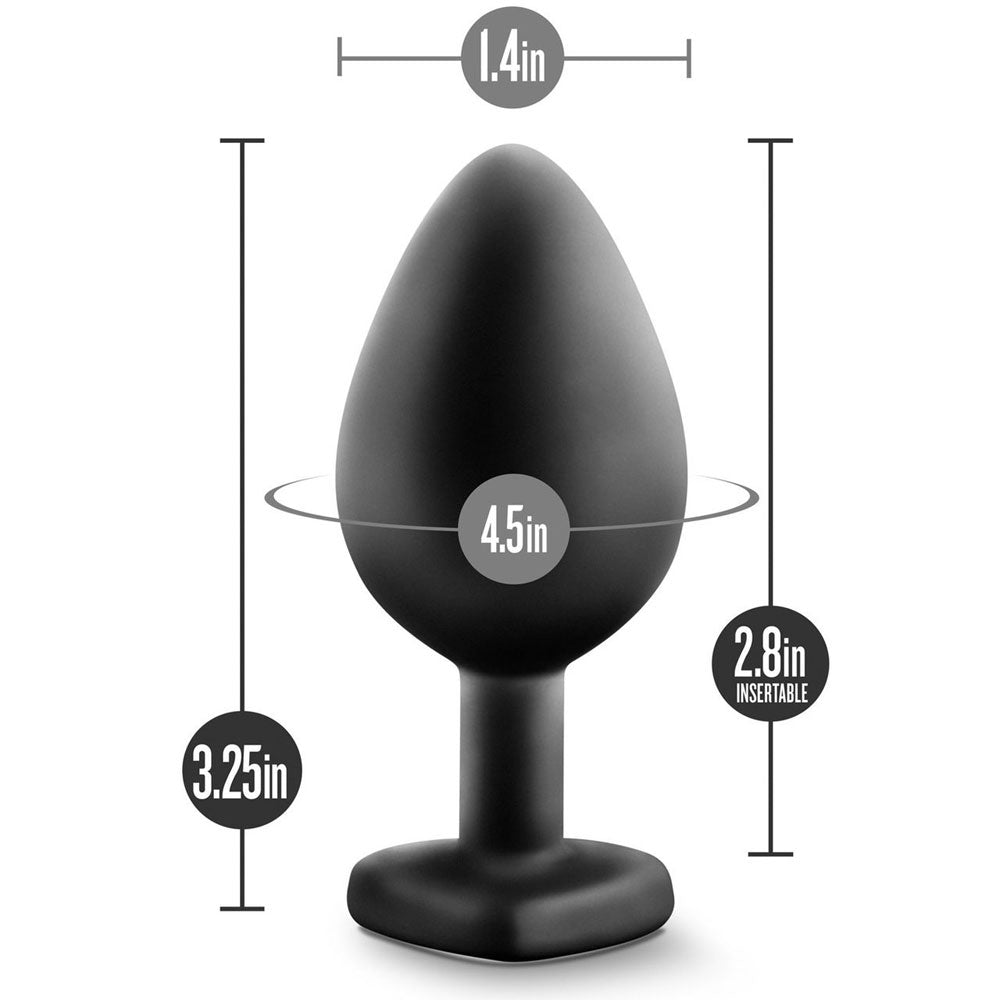 Temptasia Bling Silicone Butt Plug Medium - Black
