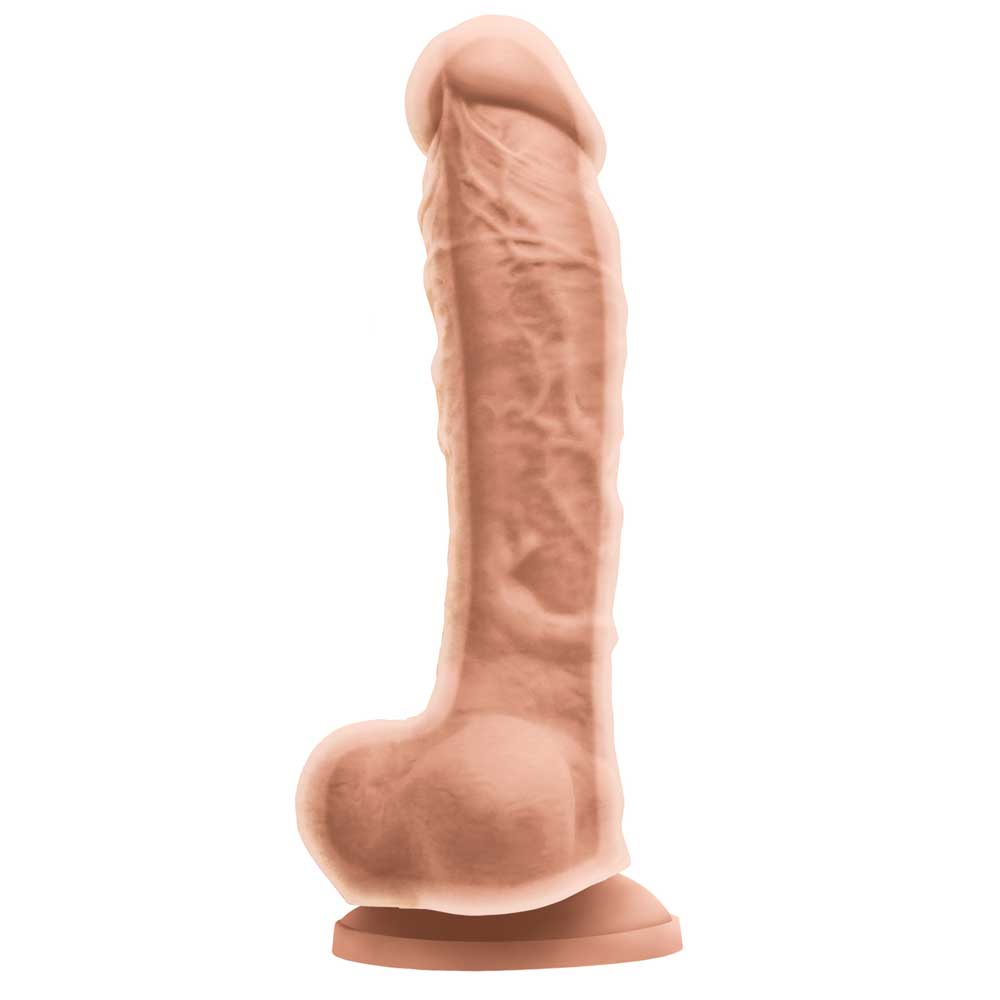 Colours Dual Density Silicone Dildo 8" - Tan