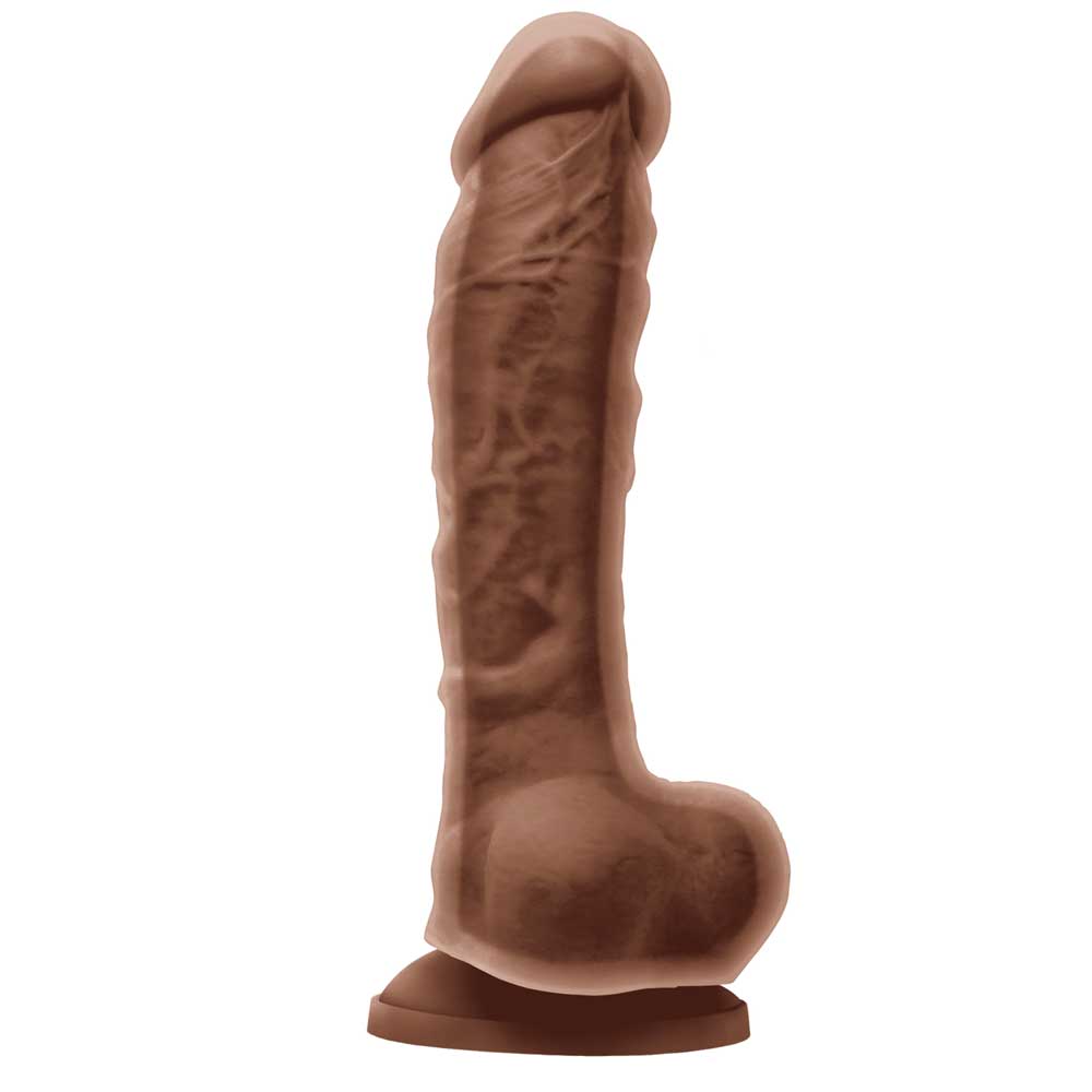Colours Dual Density Silicone Dildo 8" - Lt Brown