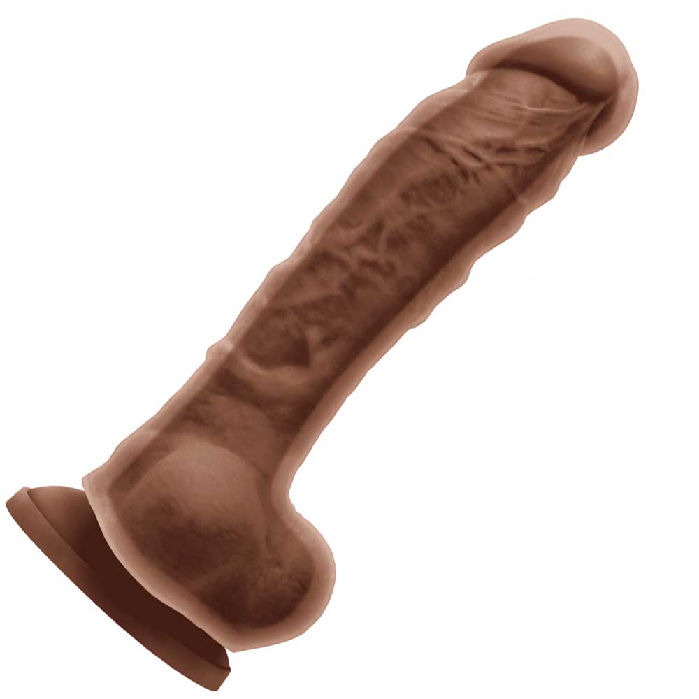 Colours Dual Density Silicone Dildo 8" - Lt Brown