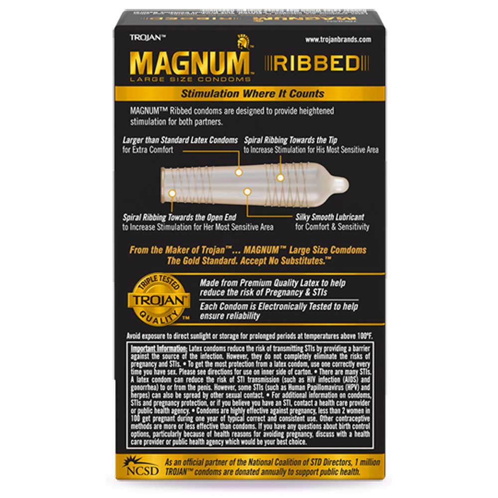 Trojan Magnum Ribbed Condoms 12 Pack