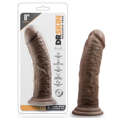 Dr Skin Dildo 8" With Suction Base - Black