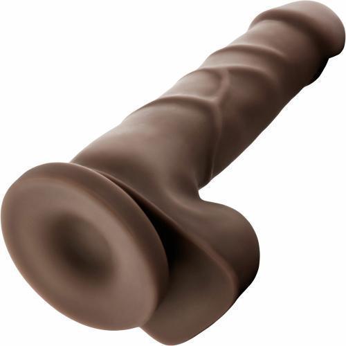 Dr Skin Dildo & Balls 7.75" With Base - Black