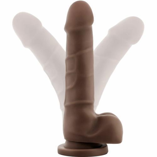 Dr Skin Dildo & Balls 7.75" With Base - Black