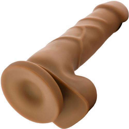 Dr Skin Dildo & Balls 7.75" With Base - Brown