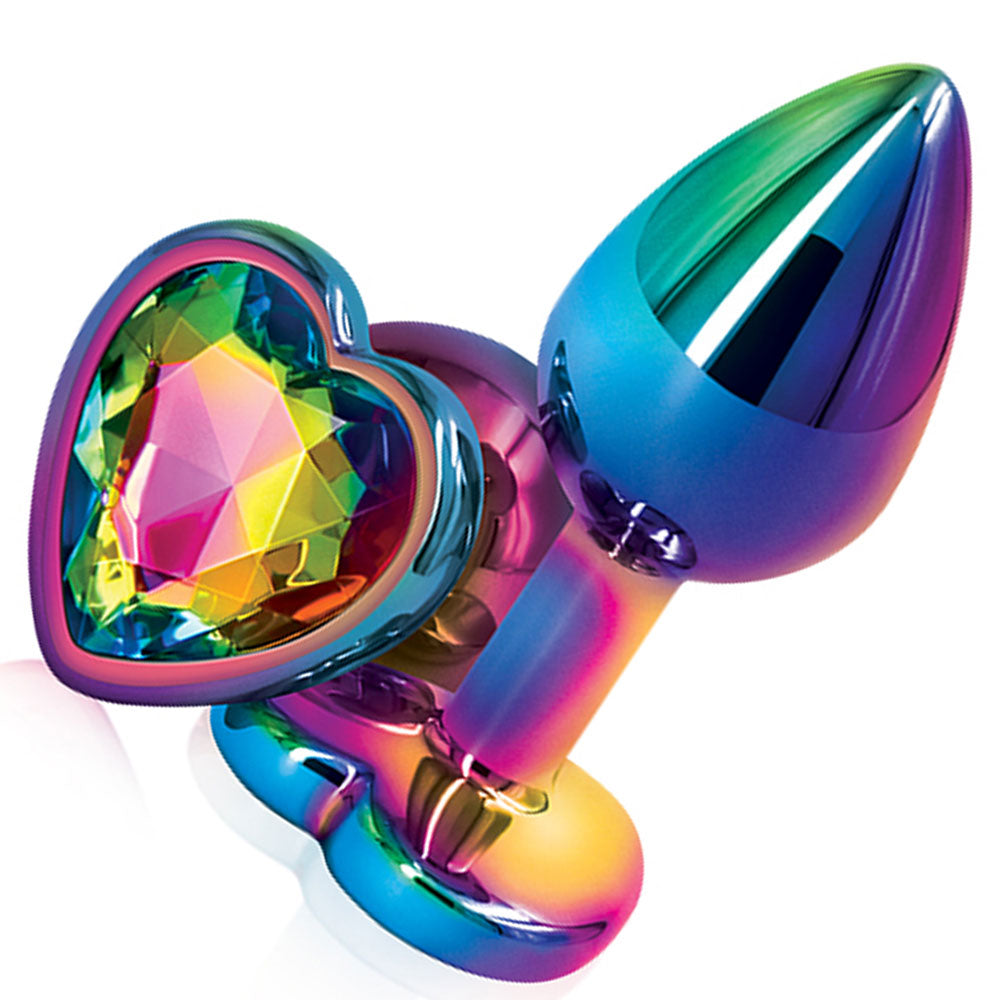 Rear Assets Small Butt Plug Heart - Iridescent