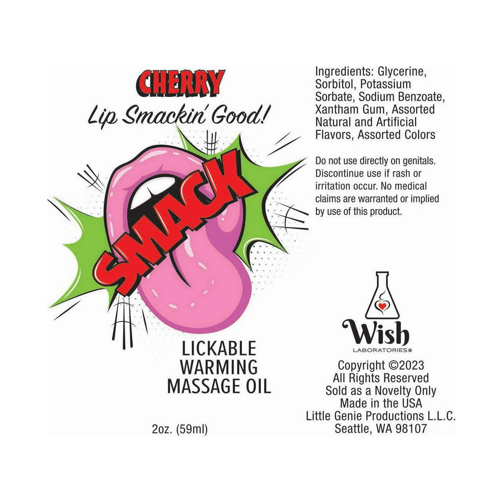 Smack Lickable Warming Massage Oil Cherry 2oz