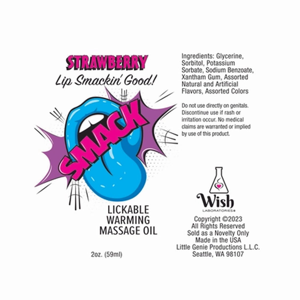 Smack Lickable Warming Massage Oil Strawberry 2oz