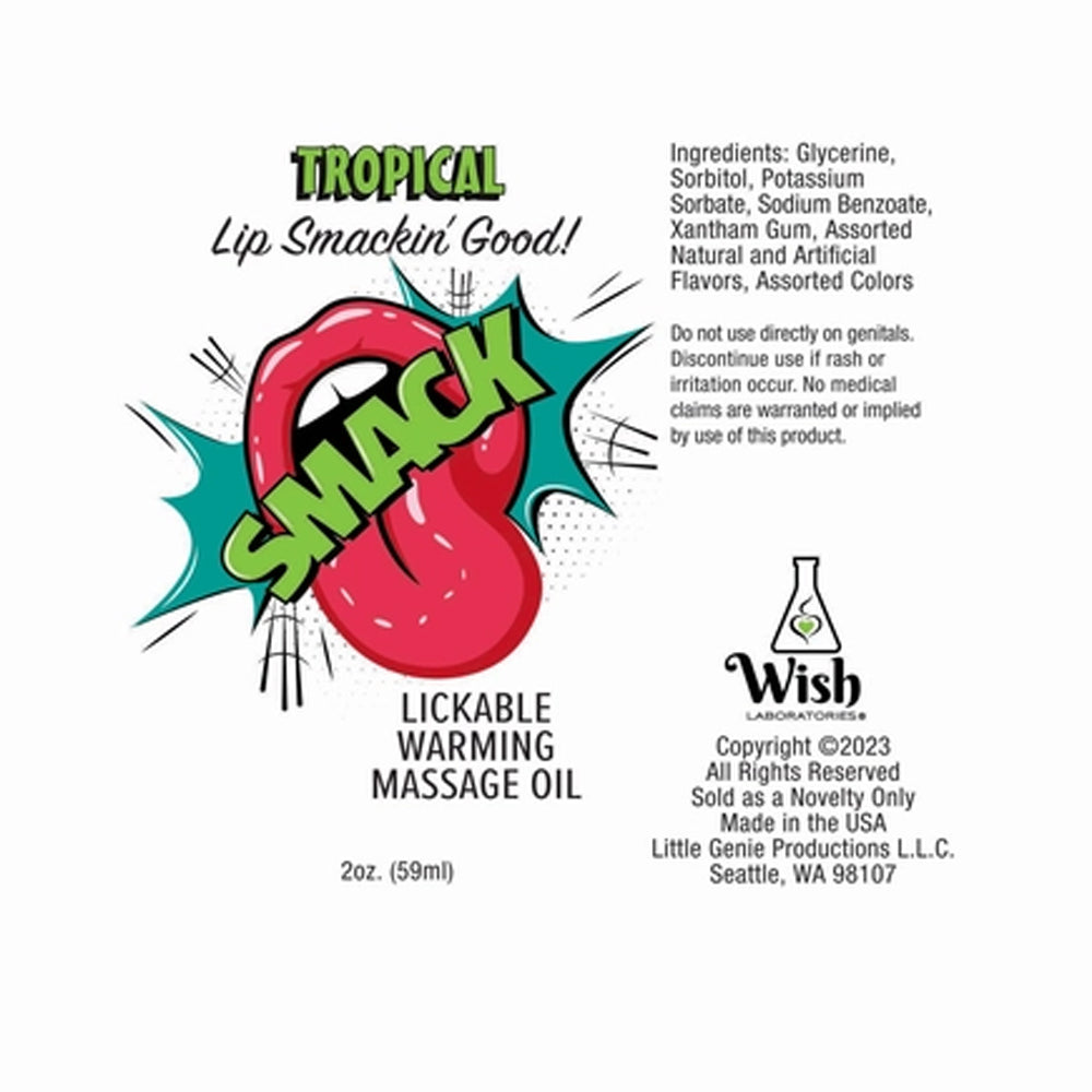 Smack Lickable Warming Massage Oil Tropical 2oz