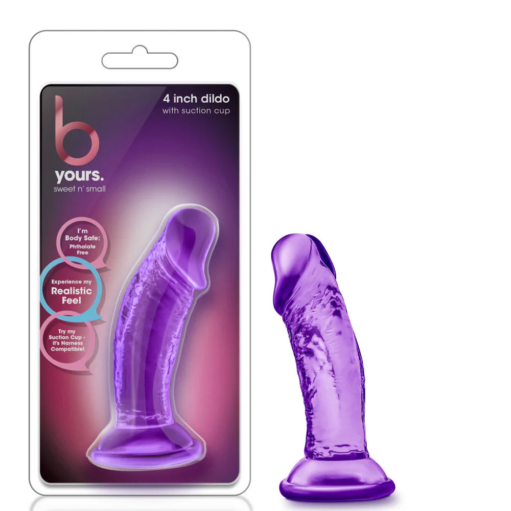 B Yours Sweet & Small 4" Dildo - Transparent Purple