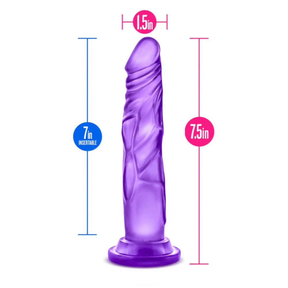 B Yours Sweet 'n Hard #5 Dildo 7.5" - Transparent Purple