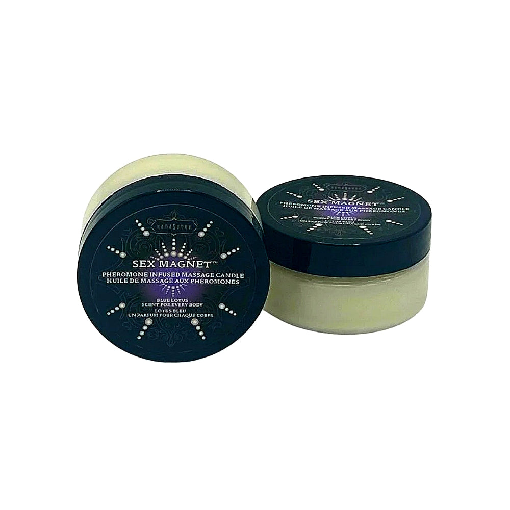 Kama Sutra Sex Magnet Pheromone Massage Candle Blue Lotus 1.7oz