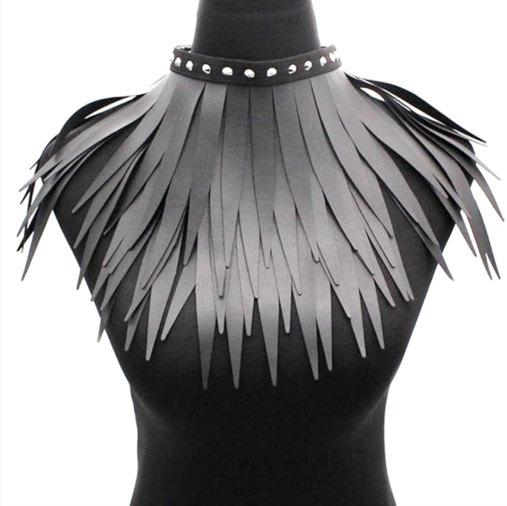 Gothic Falcon Crest Fringed Collar