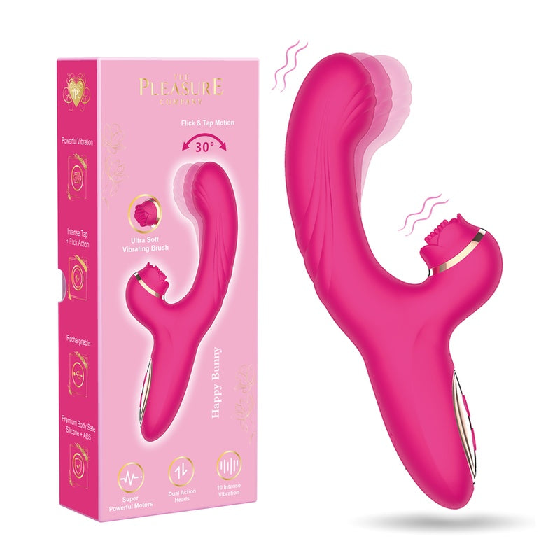Happy Bunny Vibrating & Tapping Rabbit The Pleasure Co. Condom Kingdom Adult