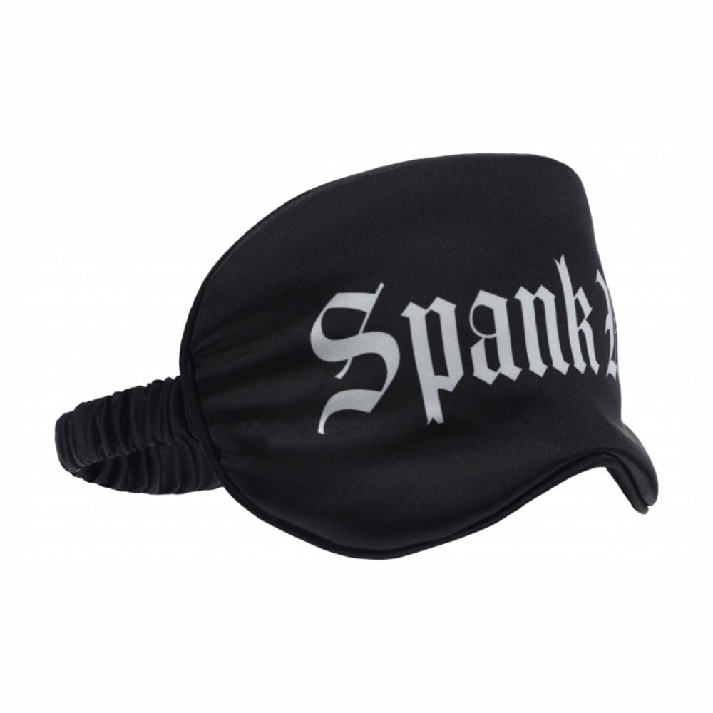 Ouch! Spank Me Printed Satin Mask Black