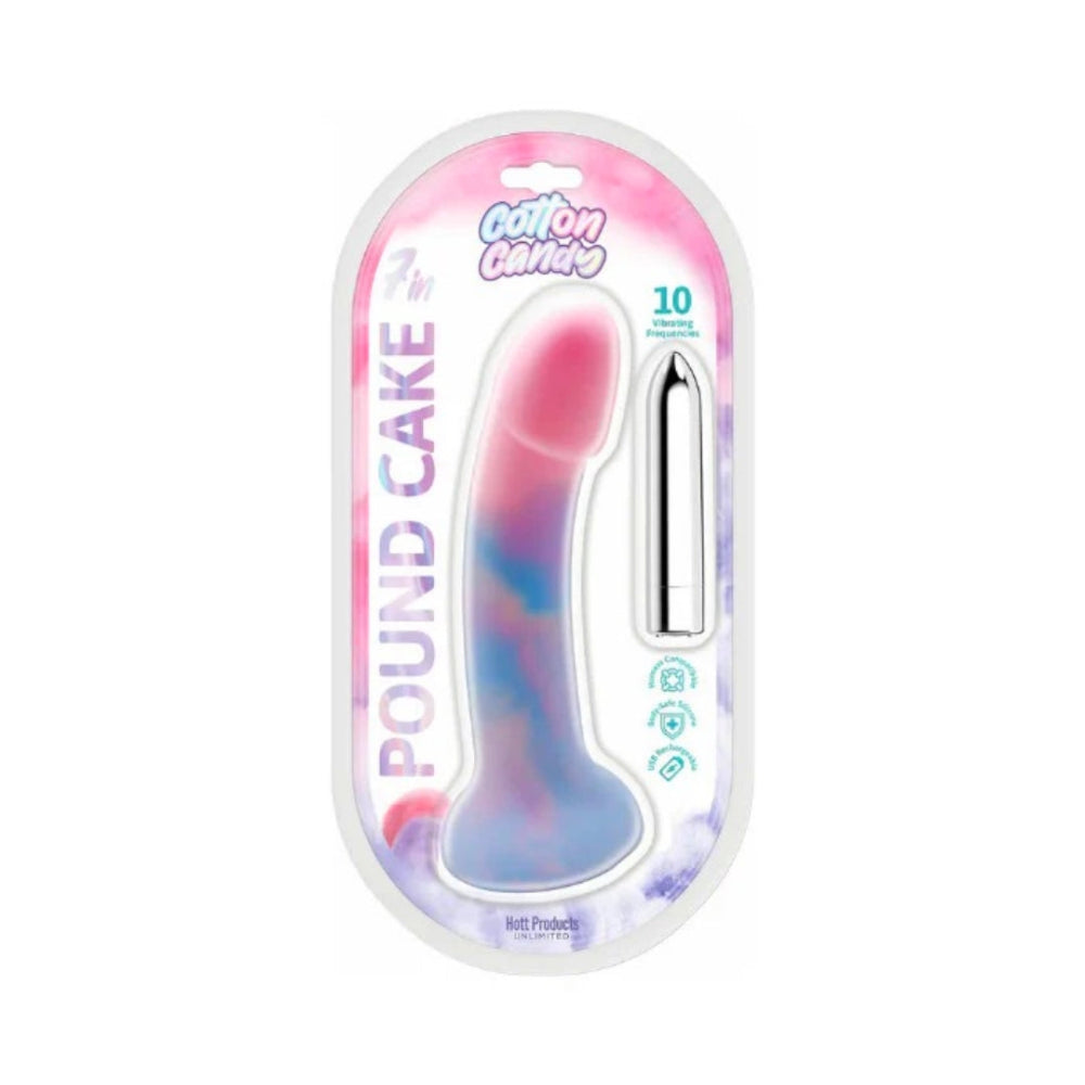 Cotton Candy Pound Cake Vibrating Silicone Dildo