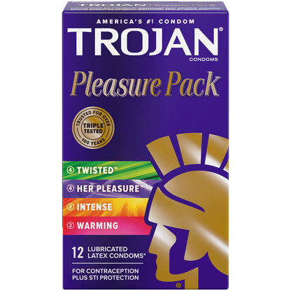 Trojan Pleasure Pack Condoms 12 Pack