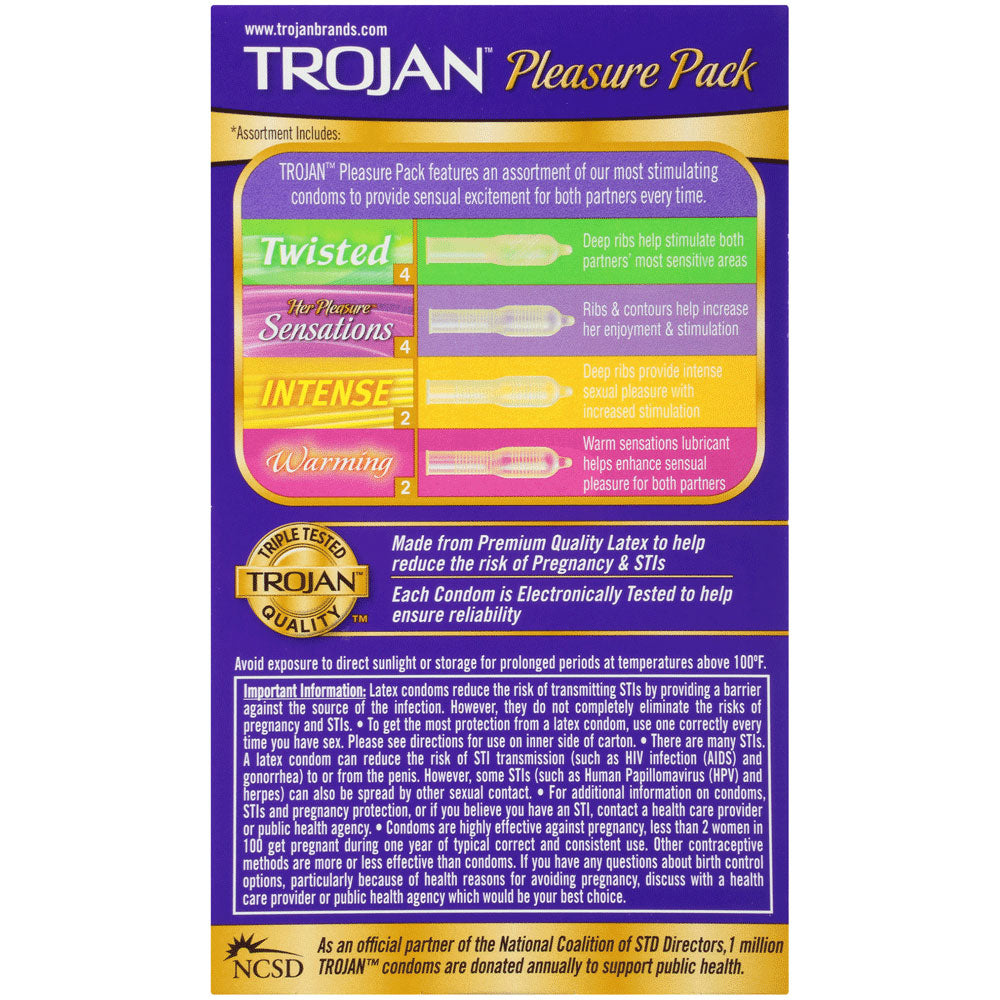 Trojan Pleasure Pack Condoms 12 Pack