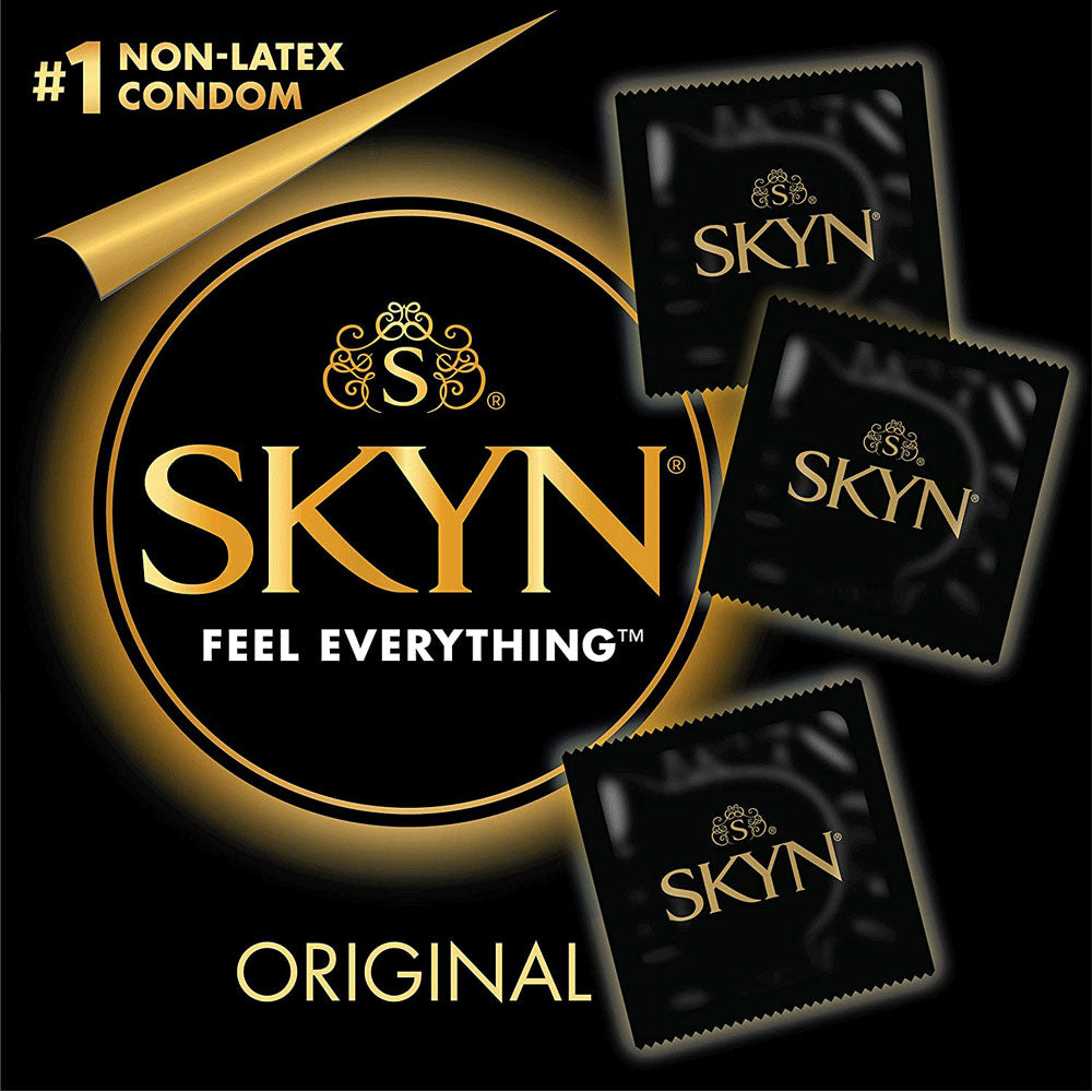 Lifestyles skyn condom ad on a black background