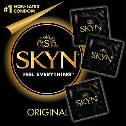 Lifestyles skyn condom ad on a black background
