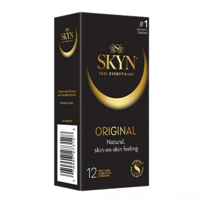 SKYN condom packaging on a white background