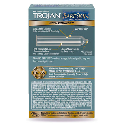 Trojan Bareskin Thin Condoms 10 pack