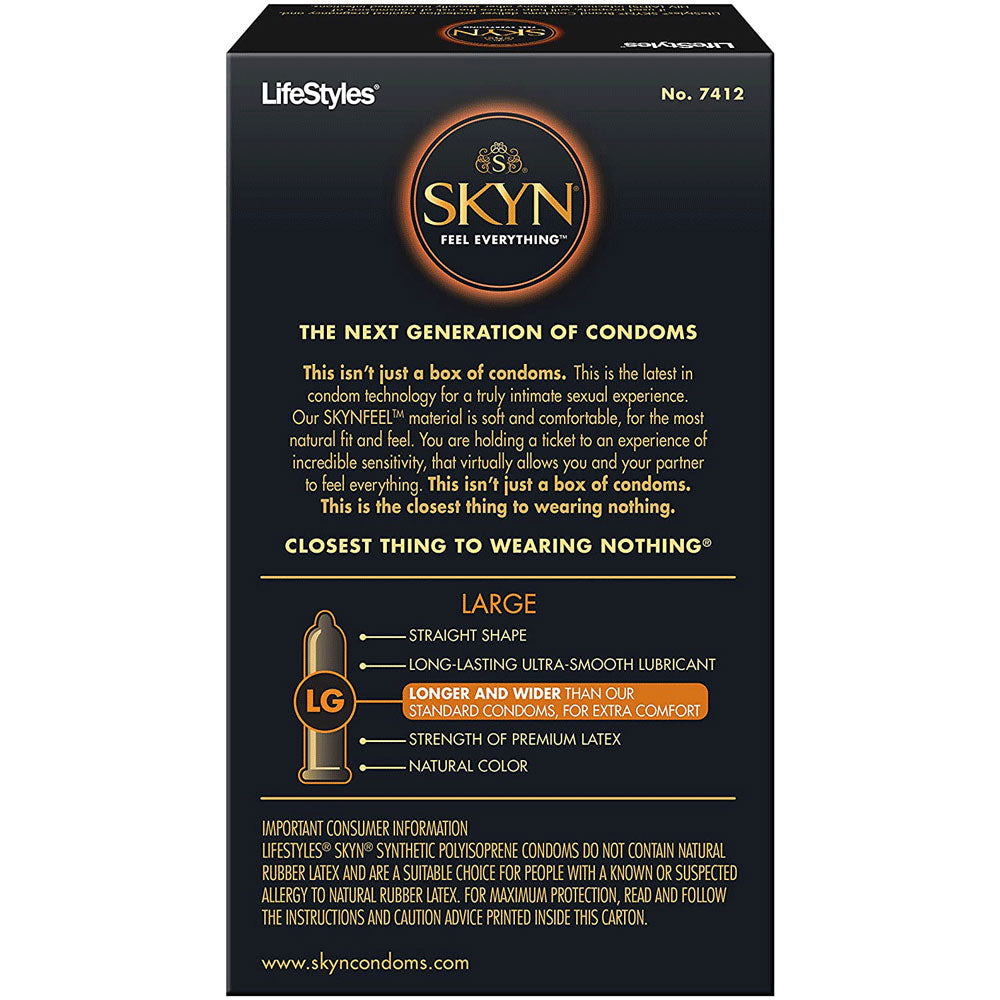 LifeStyles Skyn Large Non Latex Condoms 12 Pack