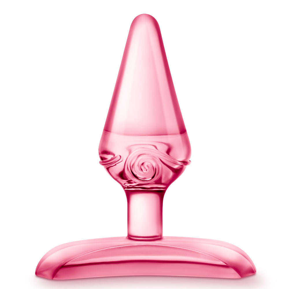 clear anal butt plug on a white back ground