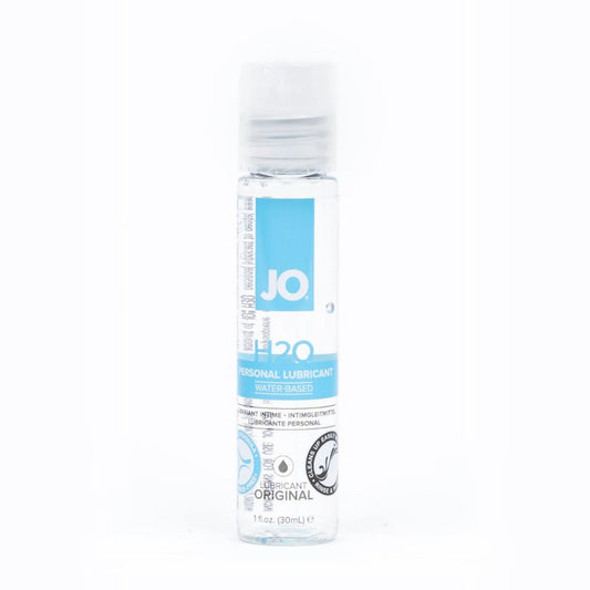 Bottle of JO personal lubricant on a white background