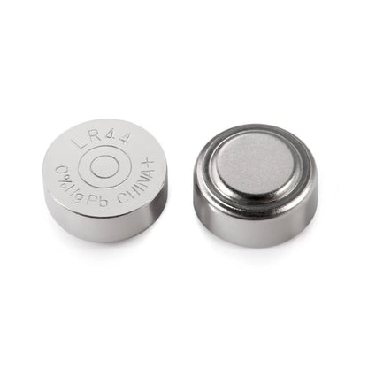 Two silver batteries on a white background