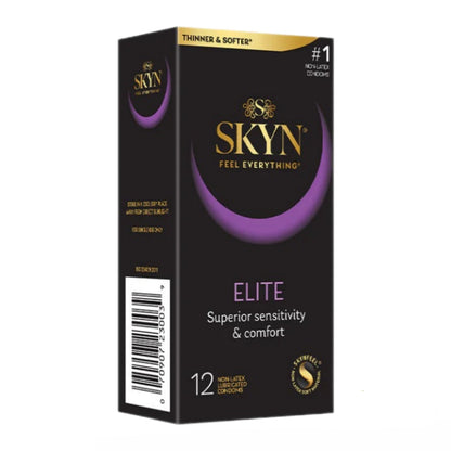 SKYN Elite condom packaging on a white background