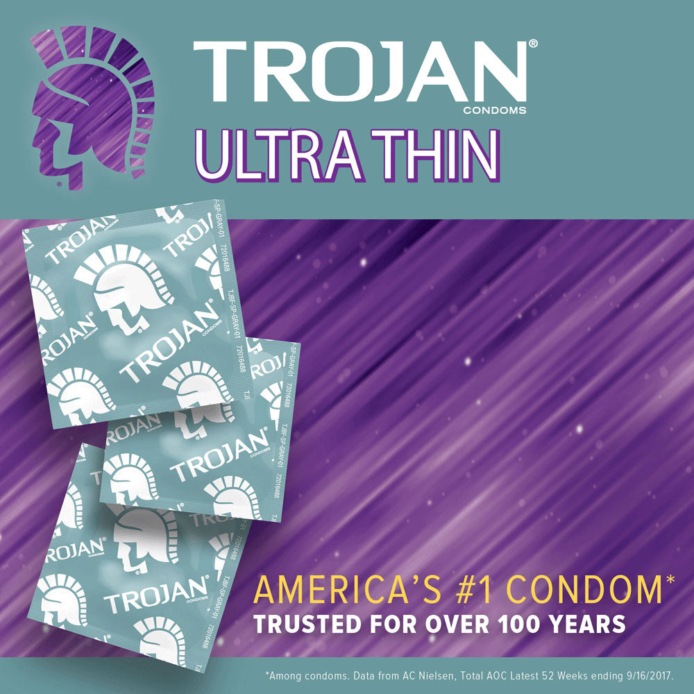Add for Trojan Ultra Thin Condoms. 