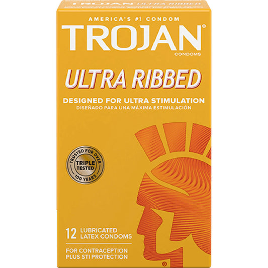 Trojan Ultra Ribbed Condoms 12 Pack