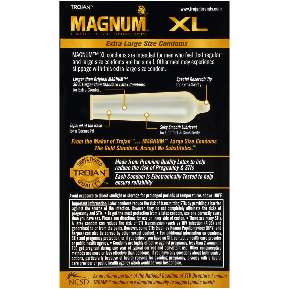 Trojan Magnum XL Extra Large Condoms 12 Pack