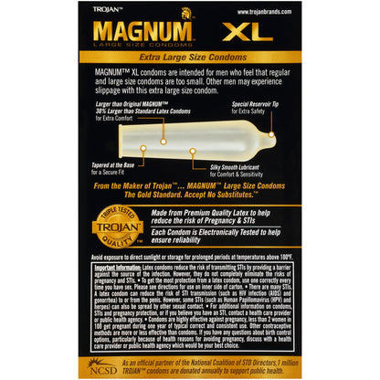 Trojan Magnum XL Extra Large Condoms 12 Pack