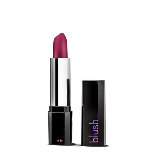 An image of the Blush vibrator by Rosé. The image shows a purple lipstick-shaped vibrator against a white background.