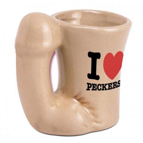 I Love Peckers Shot Glass