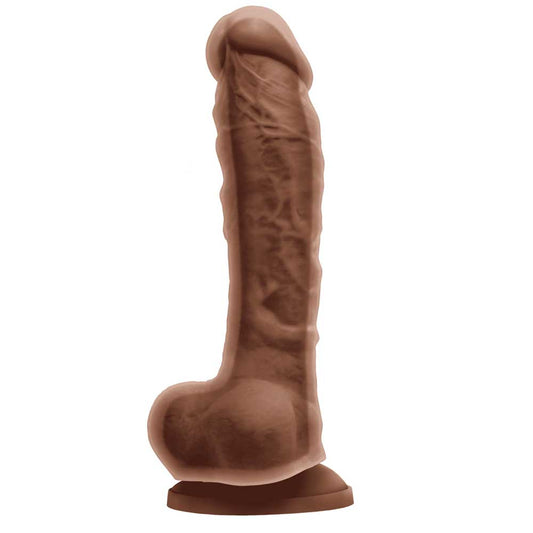 Colours Dual Density Silicone Dildo 8" - Lt Brown