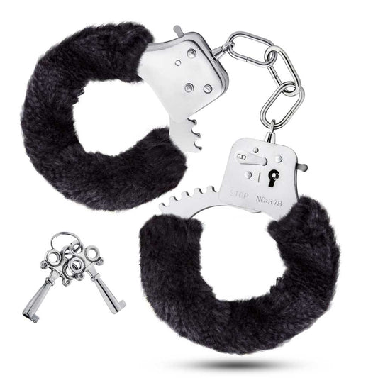 Temptasia Faux Fur Handcuffs - Black
