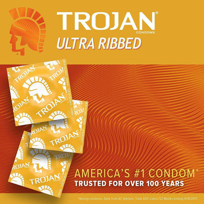 Trojan Ultra Ribbed Condoms 36 Pack