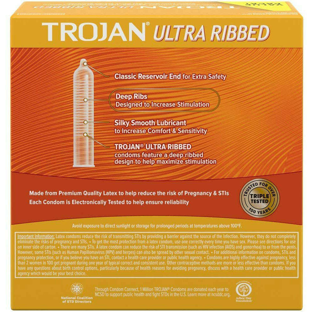 Trojan Ultra Ribbed Condoms 36 Pack