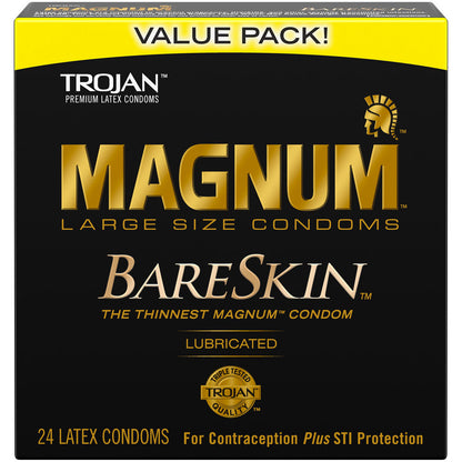 Trojan Magnum Bareskin Large Condoms 24 Pack