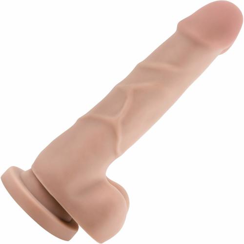 Dr Skin Dildo & Balls 7.75" With Base - Tan