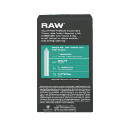Trojan Raw Thin Condoms 10 pack