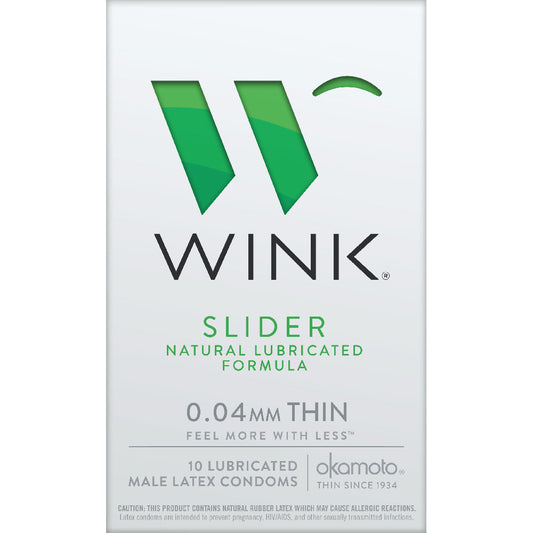 Wink Slider Natural Lube Condoms 10 Pack